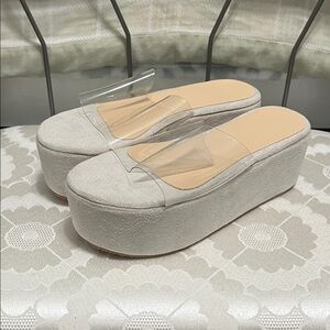 Women's Platform Slide Sandals - Cream